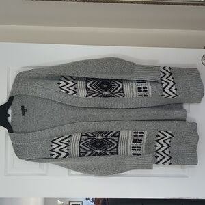 Lety & Me Aztec Open Cardigan Sweater, L
